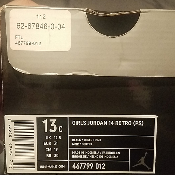 Girls Air Jordan Retro 14 (PS) - Picture 6 of 11